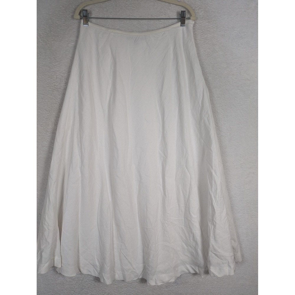 Chadwicks A-Line Skirt Women's 14 White Maxi Lined Zip Closure Solid